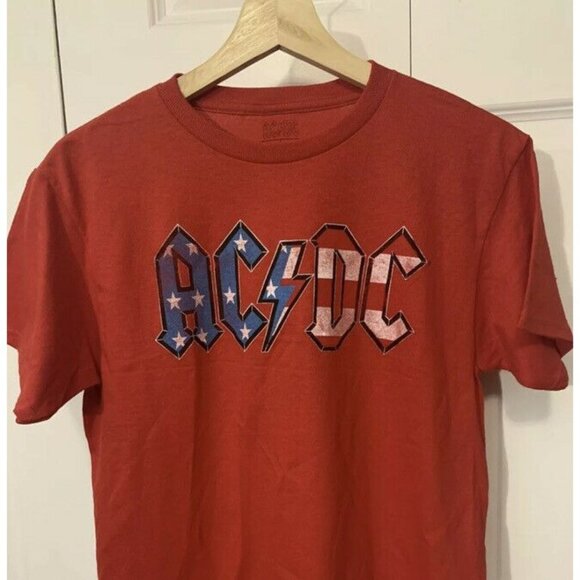 AC/DC Red White And Blue Men T-SHIRT ADULT SIZE L‎ RED White Blue - Picture 1 of 5
